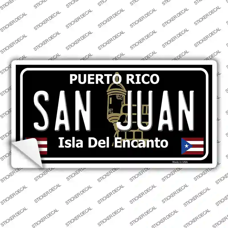 San Juan Puerto Rico Black Novelty Sticker Decal