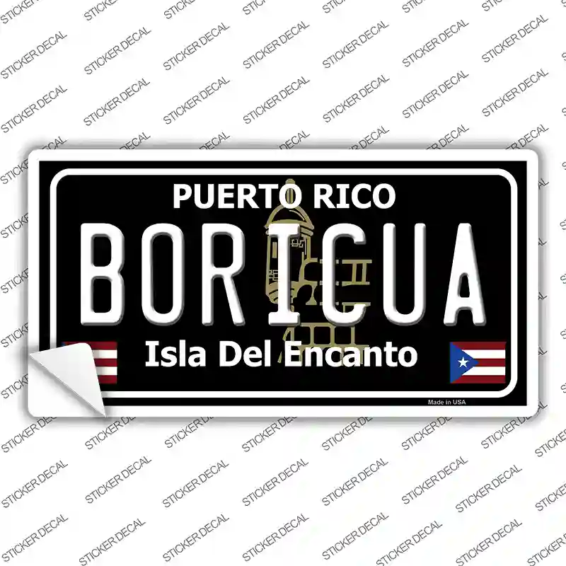 Boricua Puerto Rico Black Novelty Sticker Decal