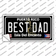 Best Dad Puerto Rico Black Novelty Sticker Decal