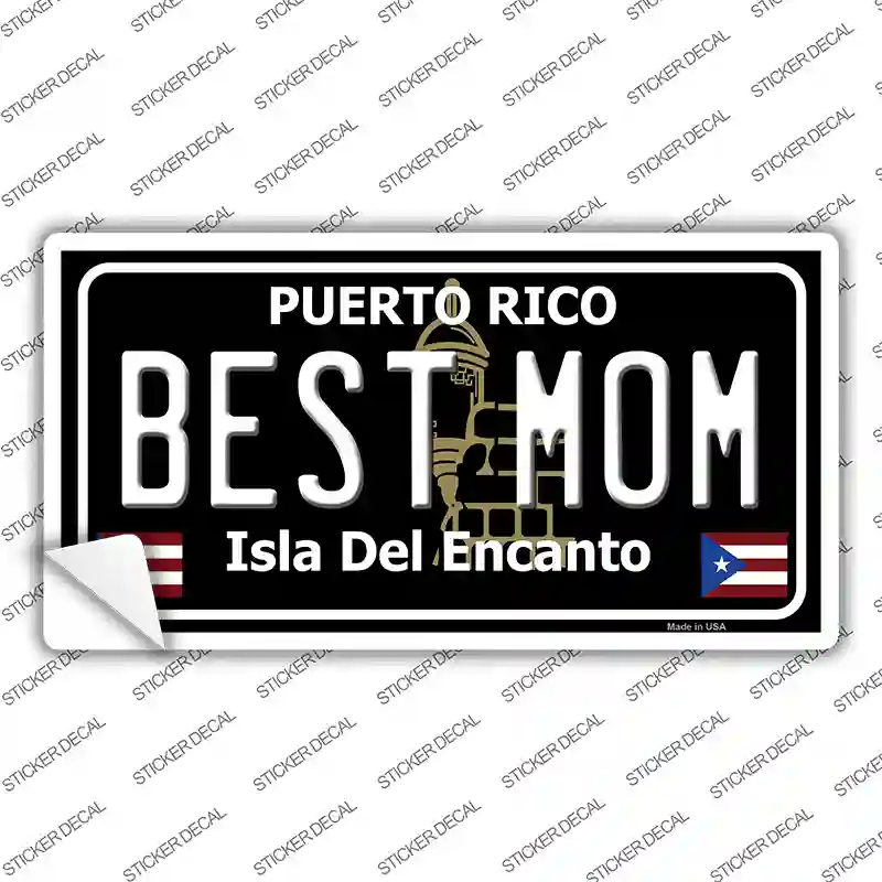 Best Mom Puerto Rico Black Novelty Sticker Decal