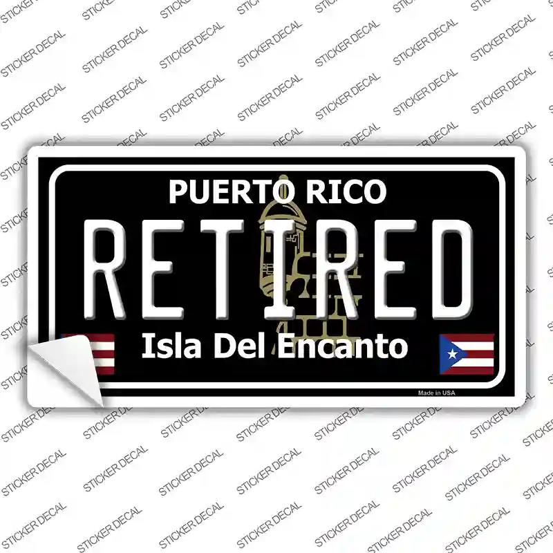 Retired Puerto Rico Black Novelty Sticker Decal