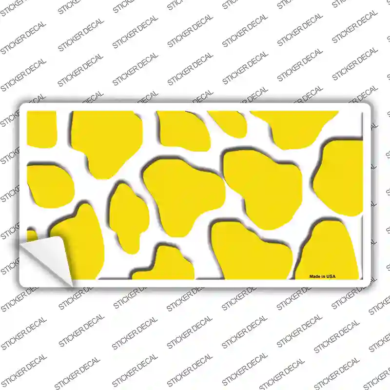 Yellow White Giraffe Novelty Sticker Decal