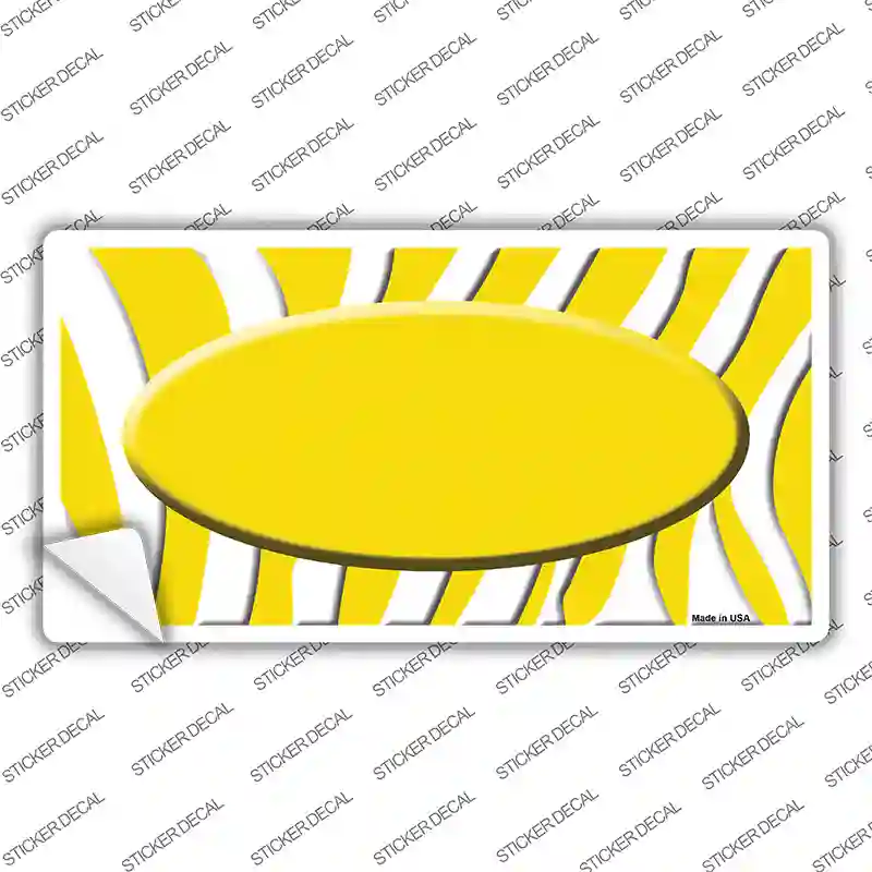 Yellow White Zebra Yellow Center Oval Novelty Sticker Decal