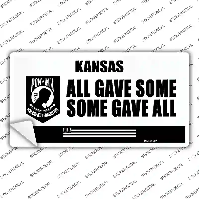 Kansas POW MIA Some Gave All Novelty Sticker Decal