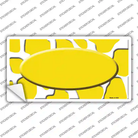 Yellow White Giraffe Yellow Center Oval Novelty Sticker Decal