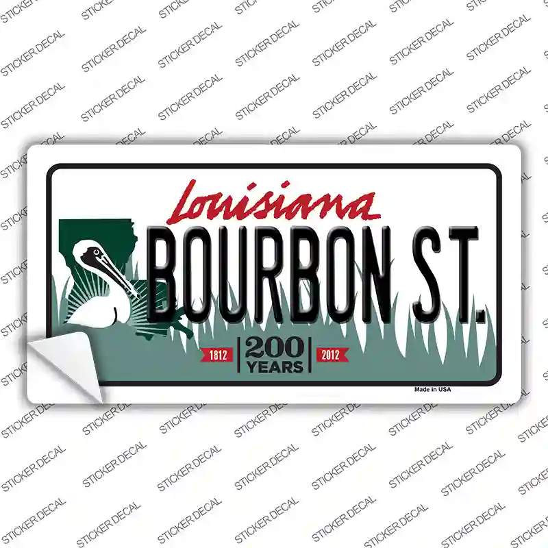 Bourbon St Louisiana Novelty Sticker Decal