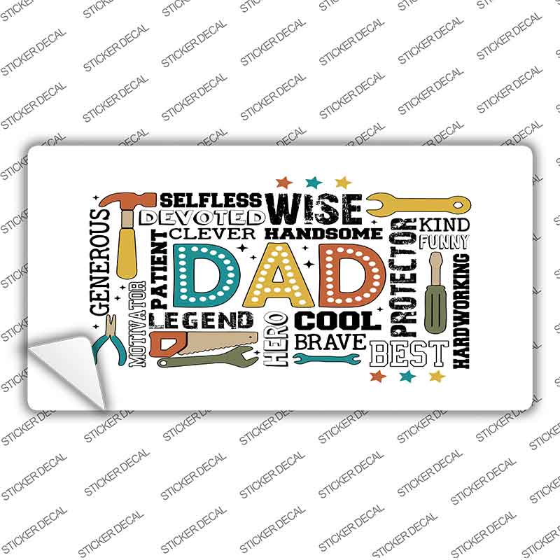 Dad Qualities Novelty Sticker Decal LP-14497s