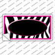 Black White Pink Zebra Center Oval Novelty Sticker Decal