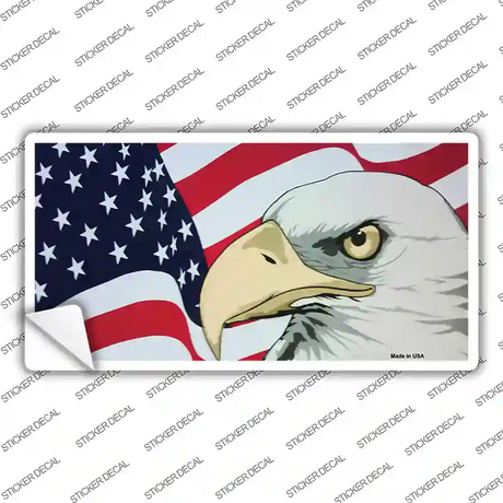 American Flag With Eagle Novelty Sticker Decal