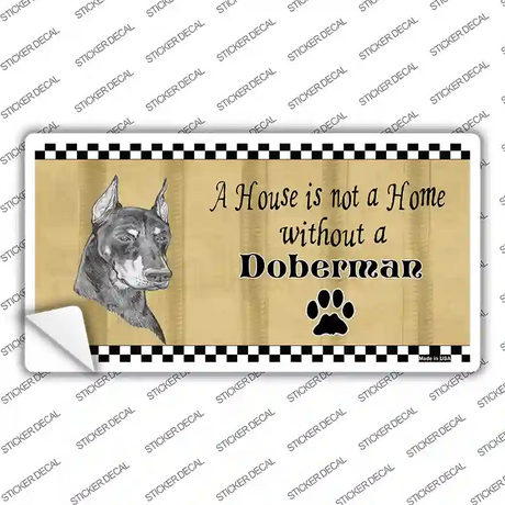 Pencil Sketch Doberman Dog Novelty Sticker Decal