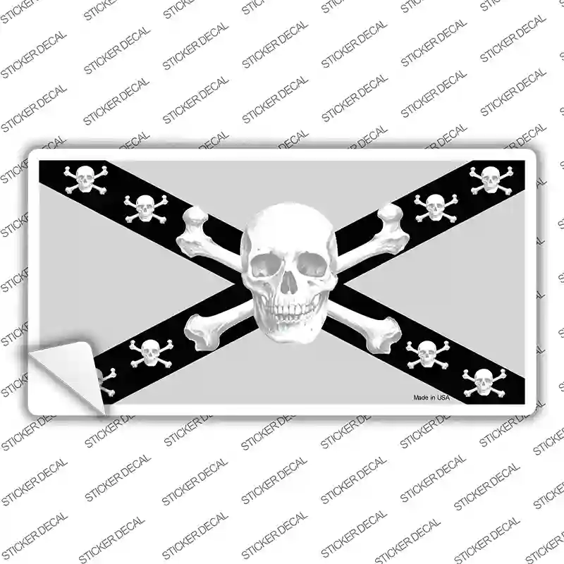 Skull Black & Silver Novelty Sticker Decal