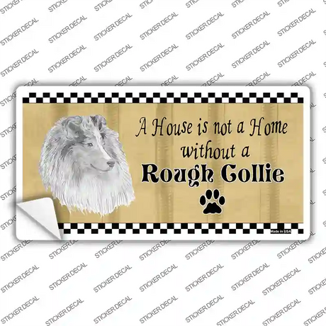 Pencil Sketch Rough Collie Novelty Sticker Decal