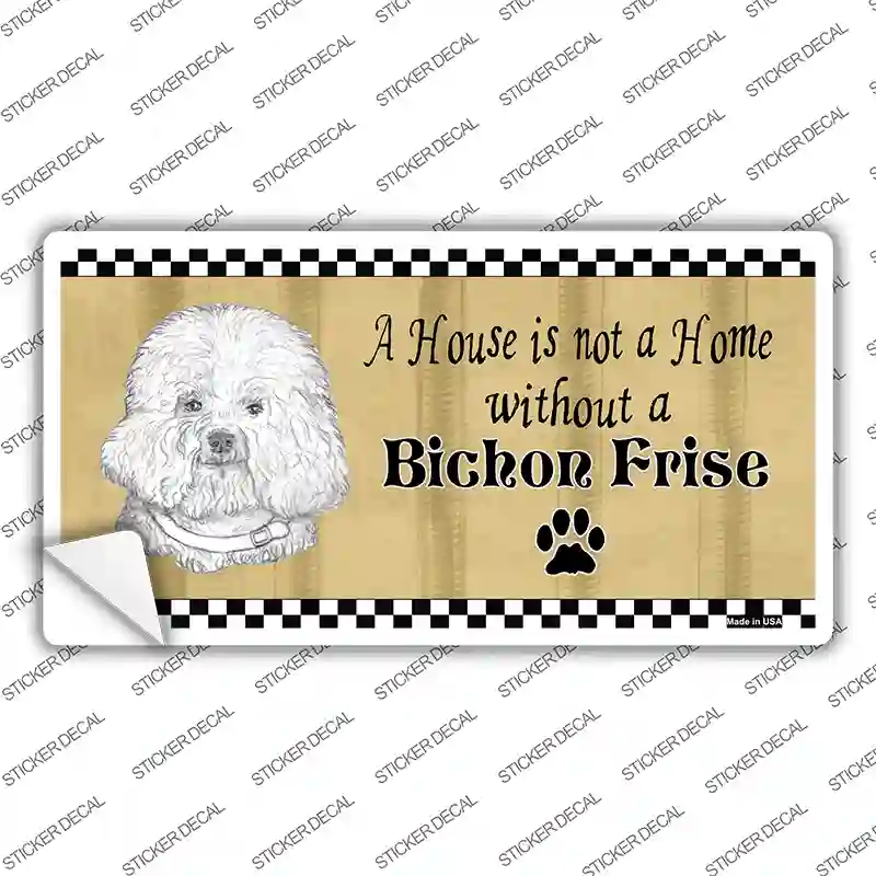 Pencil Sketch Bichon Frise Novelty Sticker Decal