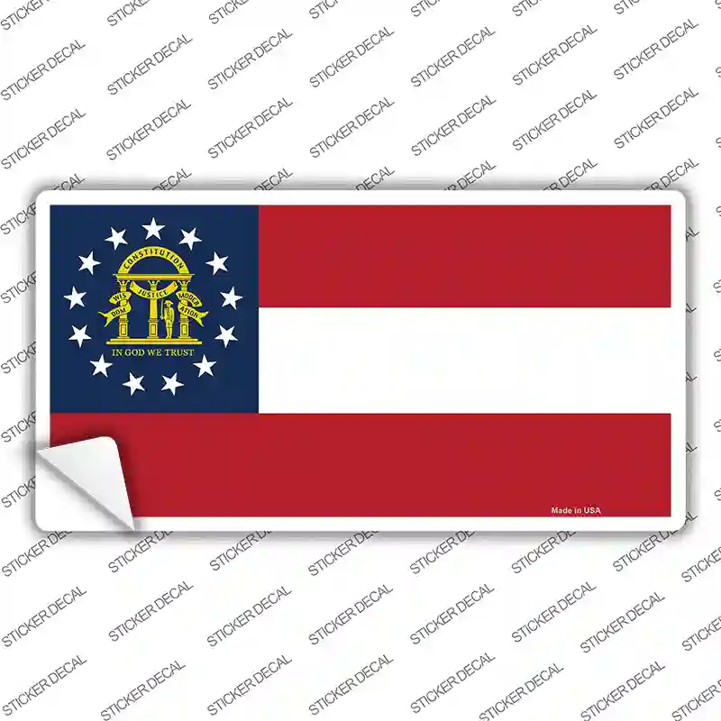 Georgia State Flag Novelty Sticker Decal