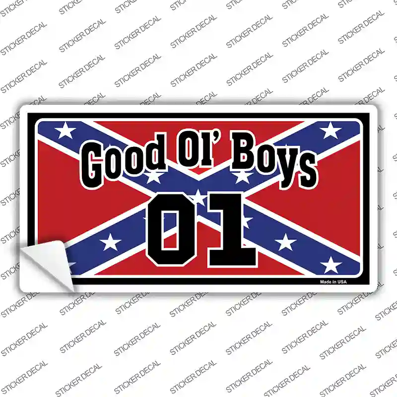 Good Ol Boys Confederate Flag Novelty Sticker Decal