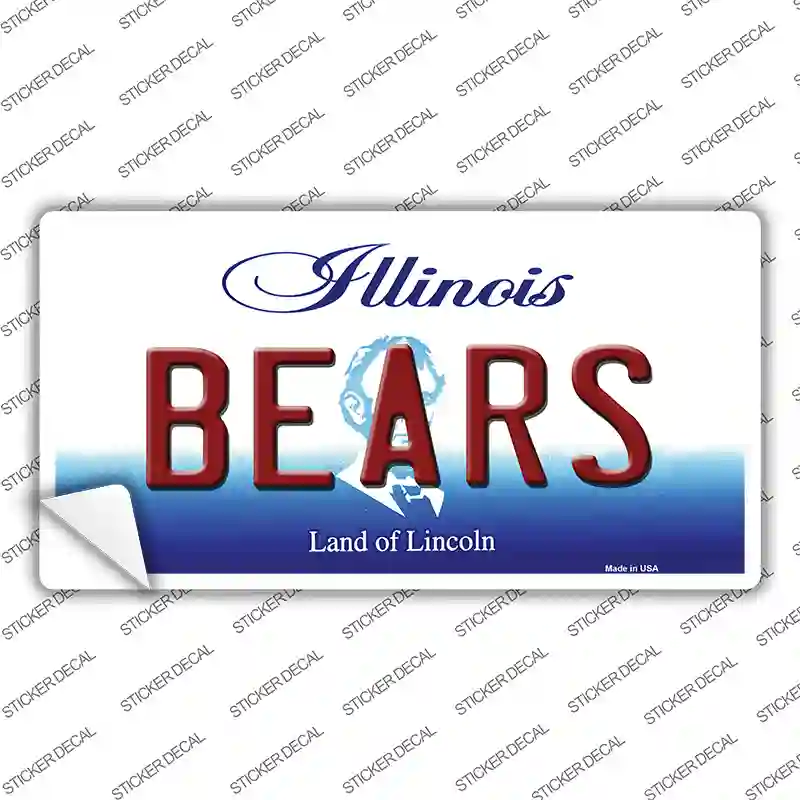 Bears Illinois State Novelty Sticker Decal