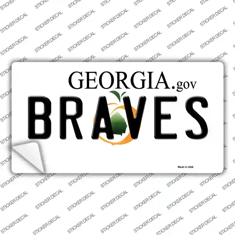 Braves Georgia State Novelty Sticker Decal