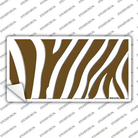 Brown White Zebra Novelty Sticker Decal