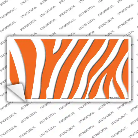 Orange White Zebra Novelty Sticker Decal
