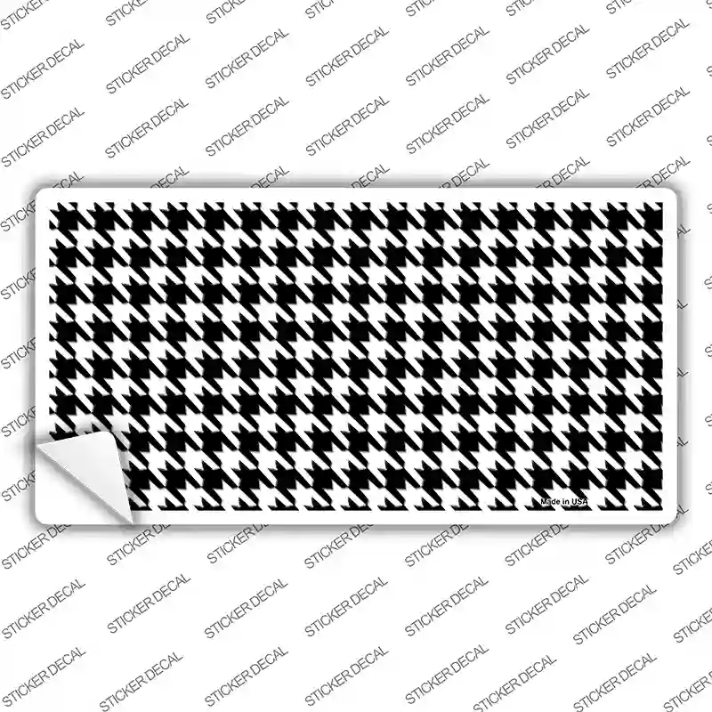 White Black Houndstooth Novelty Sticker Decal