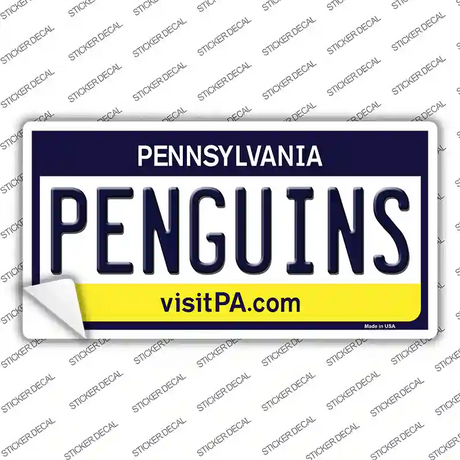 Penguins Pennsylvania State Novelty Sticker Decal