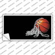 Basketball With Net Offset Novelty Sticker Decal
