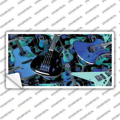 Guitars Blue Novelty Sticker Decal