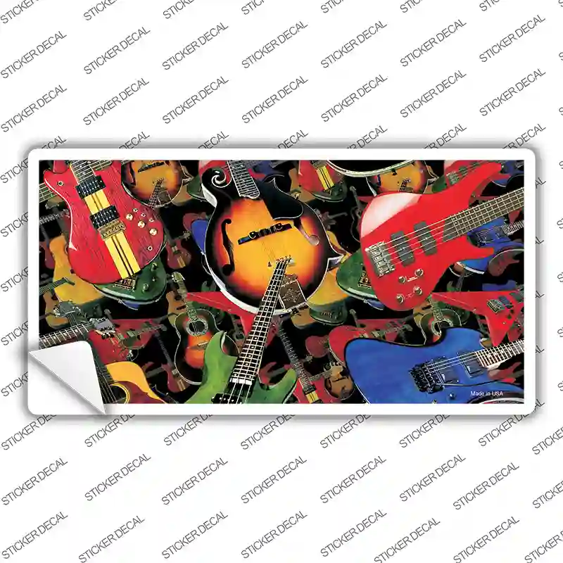 Guitars Black Novelty Sticker Decal