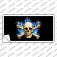 Blue Flame And Crossbones Novelty Sticker Decal