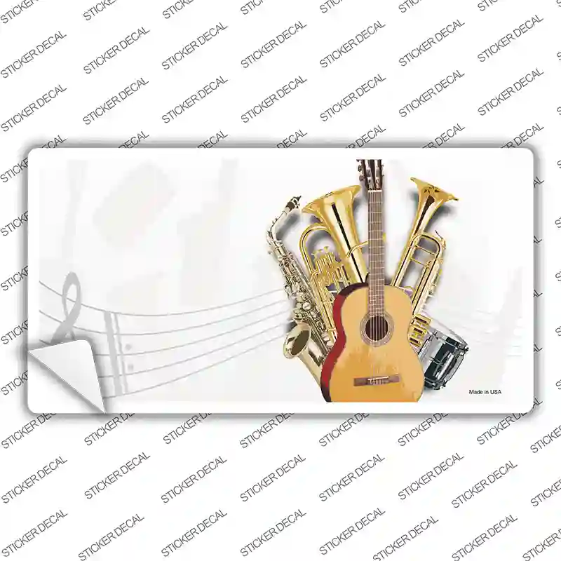 Musical Instruments Offset Novelty Sticker Decal