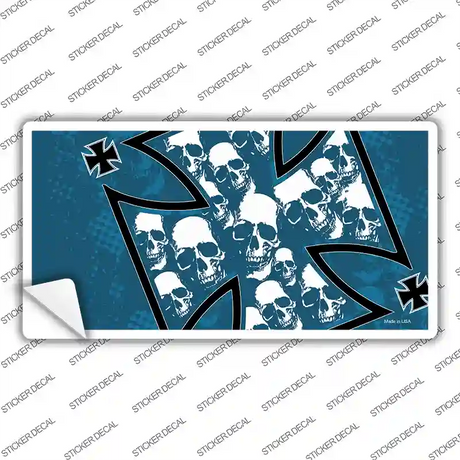 Maltese Cross Skulls Novelty Sticker Decal