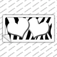 White Black Zebra Red Centered Hearts Novelty Sticker Decal