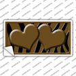 Brown Black Zebra Brown Centered Hearts Novelty Sticker Decal