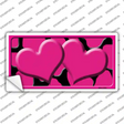 Pink Black Giraffe Pink Centered Hearts Novelty Sticker Decal