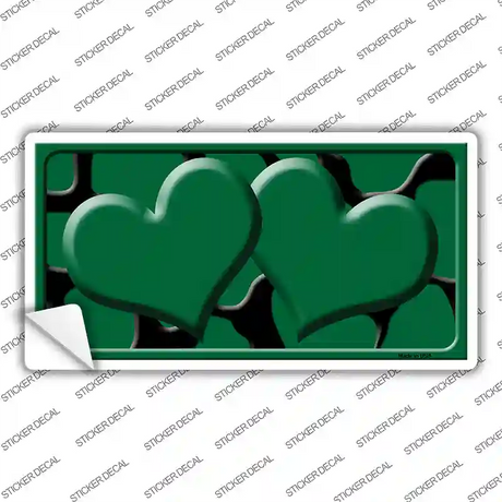 Green Black Giraffe Green Centered Hearts Novelty Sticker Decal