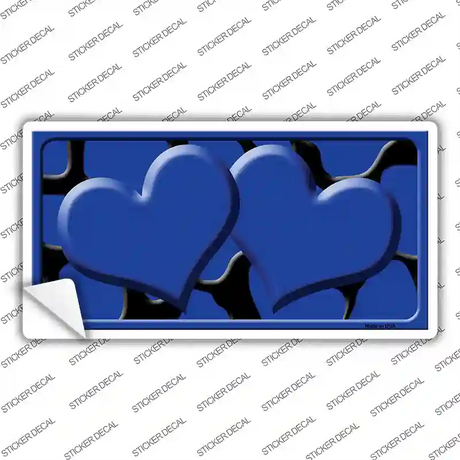 Blue Black Giraffe Blue Centered Hearts Novelty Sticker Decal