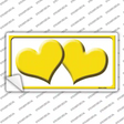 Solid Yellow Centered Hearts White Novelty Sticker Decal