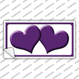 Solid Purple Centered Hearts White Novelty Sticker Decal