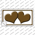 Solid Brown Centered Hearts White Novelty Sticker Decal