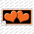 Solid Orange Centered Hearts Black Novelty Sticker Decal
