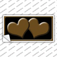 Solid Brown Centered Hearts Black Novelty Sticker Decal
