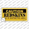 Caution Redskins Novelty Sticker Decal