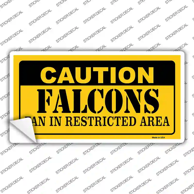 Caution Falcons Novelty Sticker Decal