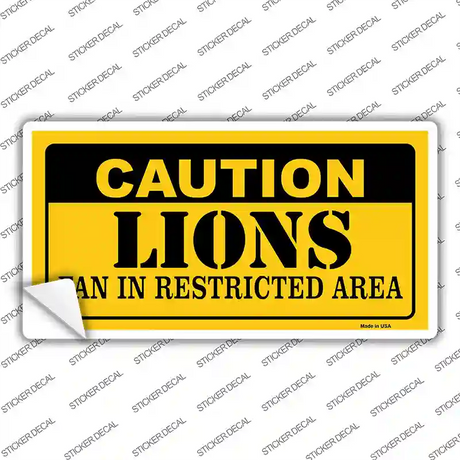 Caution Lions Novelty Sticker Decal