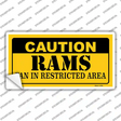 Caution Rams Novelty Sticker Decal