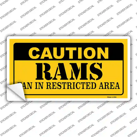 Caution Rams Novelty Sticker Decal