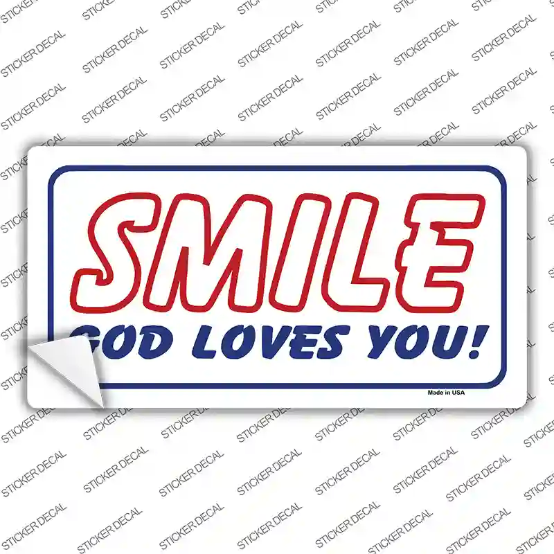 Smile God Loves You Novelty Sticker Decal