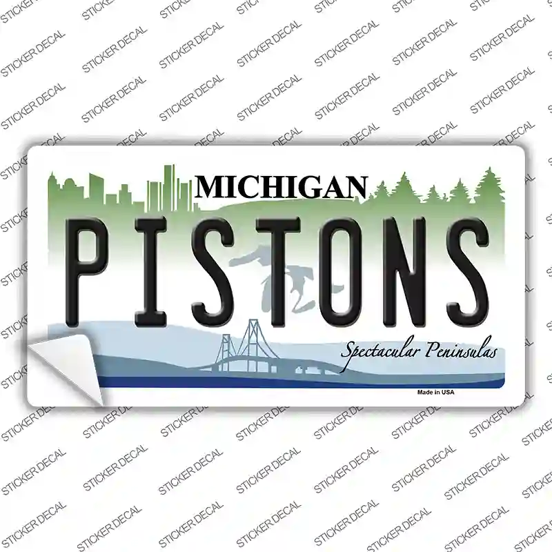 Pistons Michigan State Novelty Sticker Decal