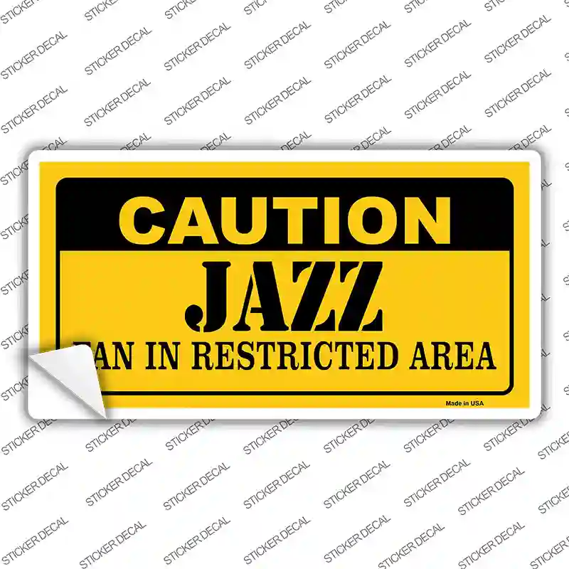 Caution Jazz Fan Novelty Sticker Decal