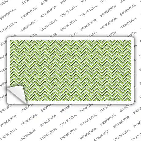 Lime Green White Chevron Novelty Sticker Decal